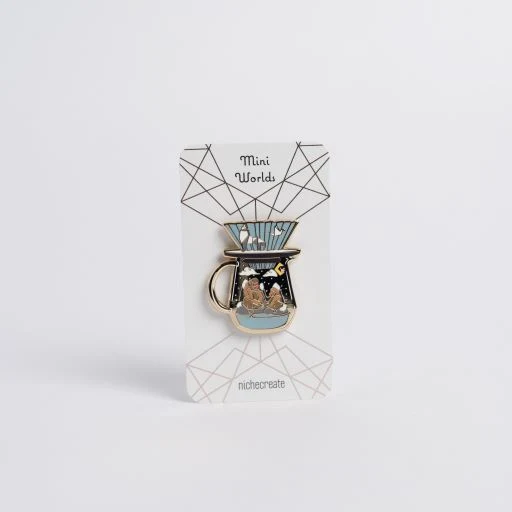 Niche Create - Pour Over Origami Gold Enamel Pins - Yellow Origami - Image 7