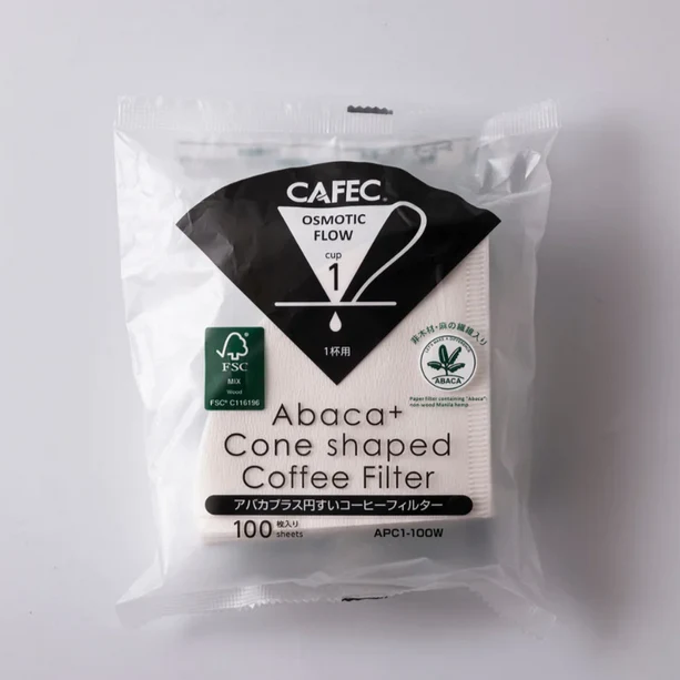 Cafec - Abaca PLUS Filter Paper - 1 Cup - S - Pack of 100