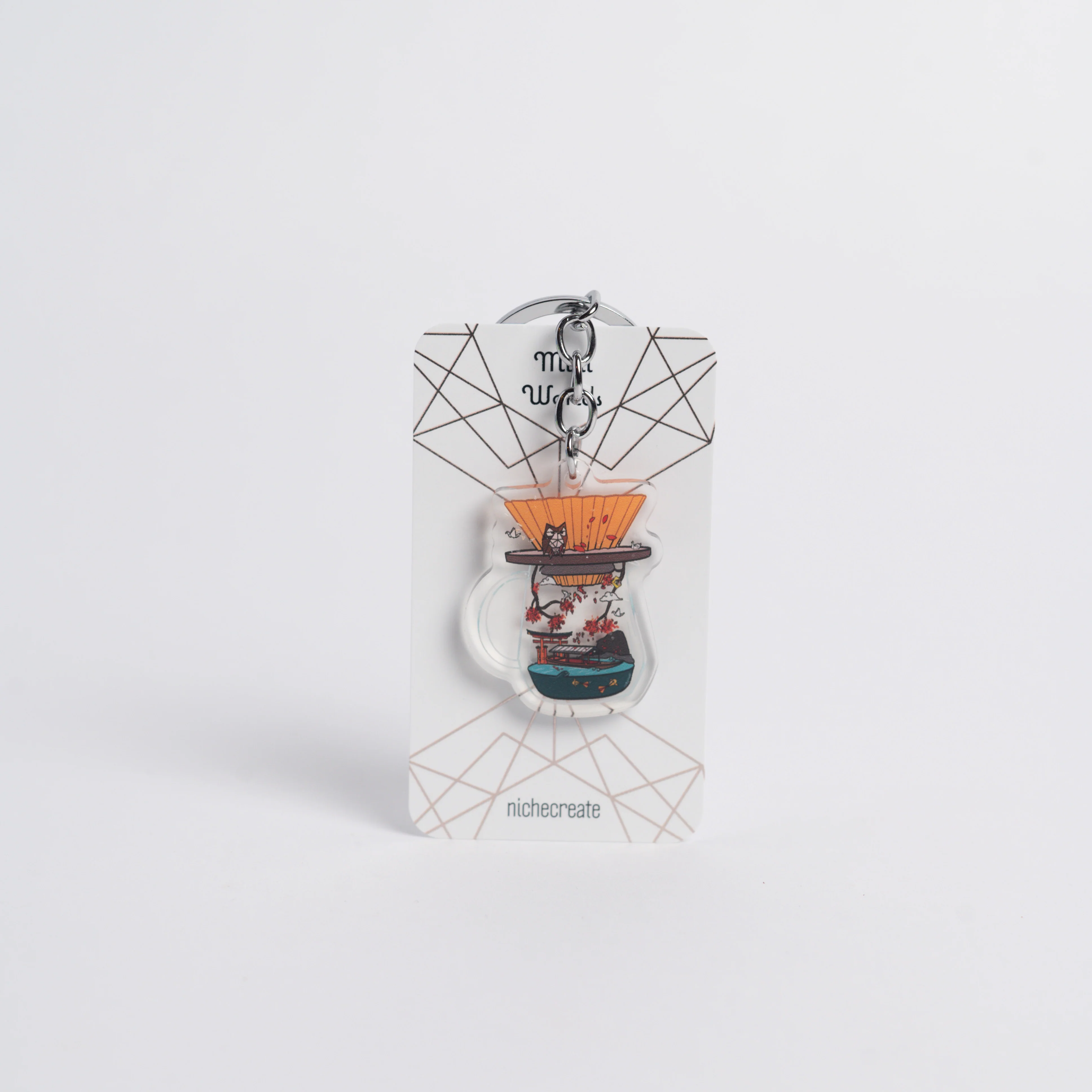 Niche Create - Origami Mini World Keychains - Orange Origami - Image 3