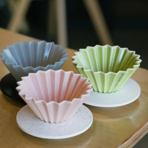 ORIGAMI Dripper (Small, 1–2 Cup Pourovers) & Holder - Turquoise - S / AS Resin