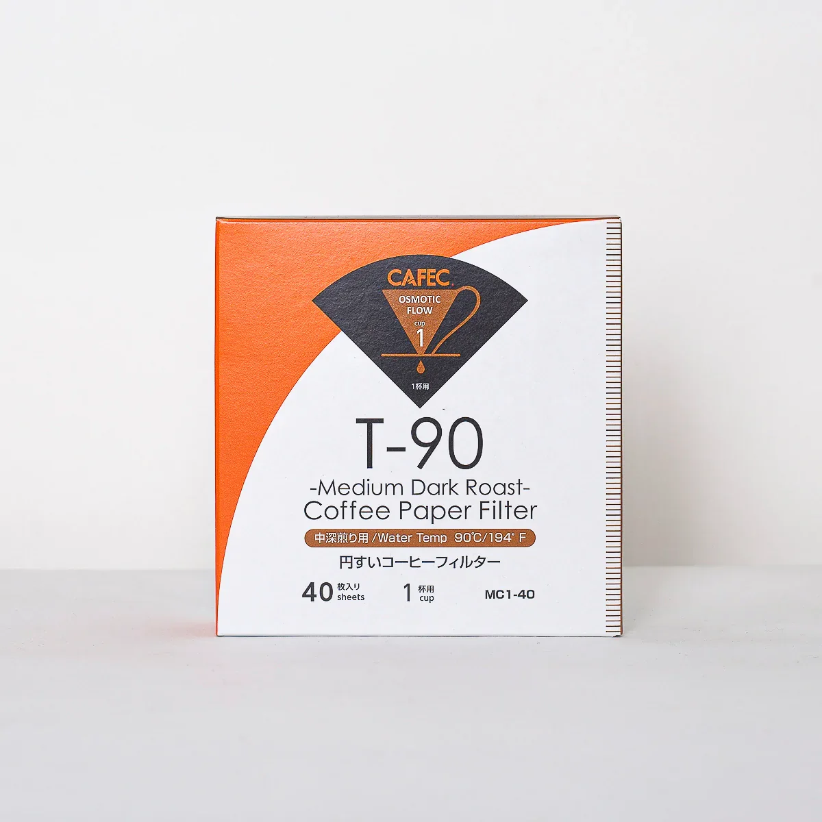 CAFEC - T-90 Medium Roast Coffee Paper Filter (box of 40) - 1 Cup - S