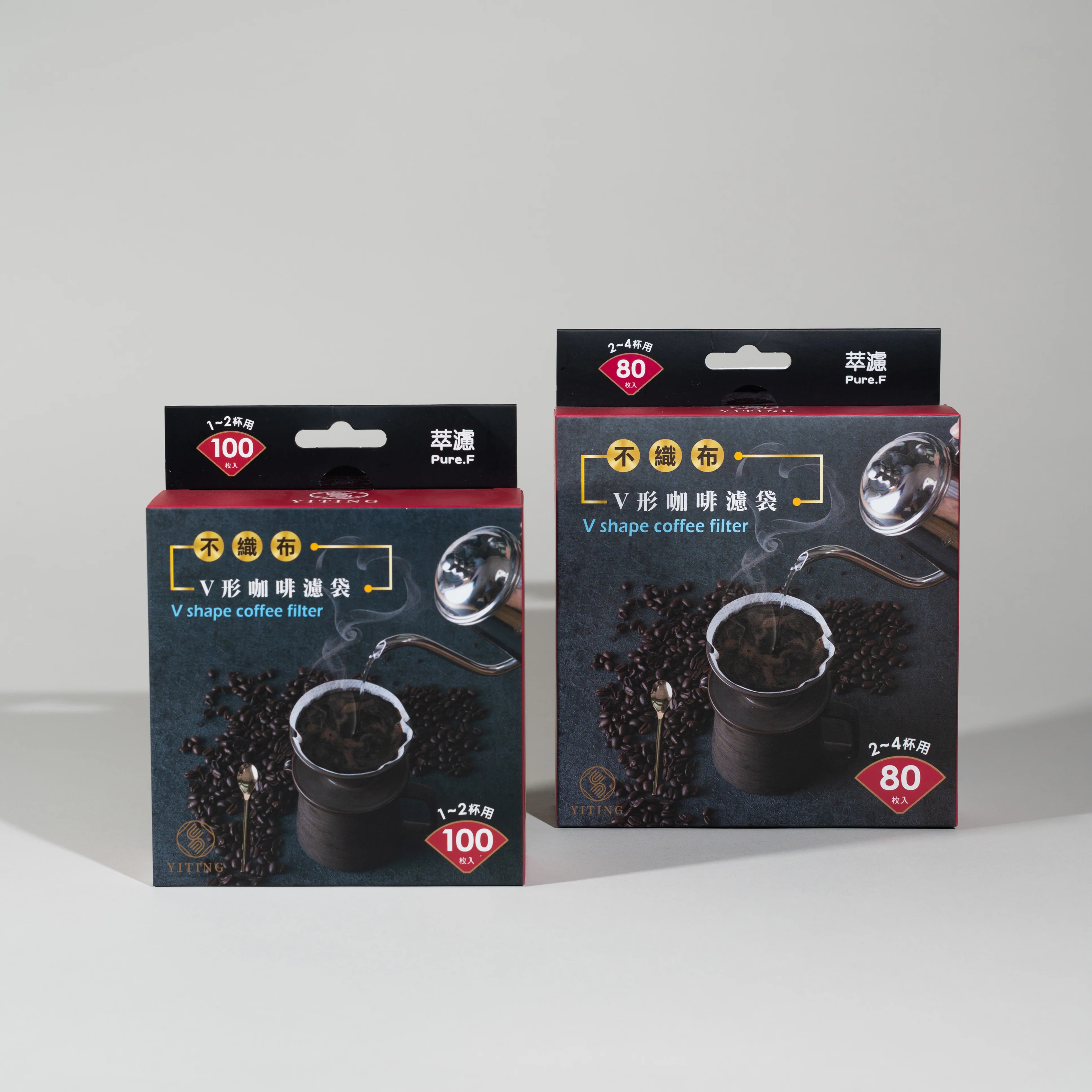 YiTing - Pure F | Non-Woven Fabric Filters - 2 Cups / 4 Cups - 4 Cups Box of 80
